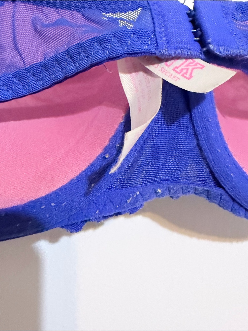 PINK Victoria's Secret Royal Blue Lace Push-Up Bra - Picture 6 of 8